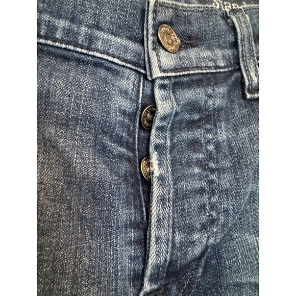 7 For All Mankind Standard Fit Denim Jeans Size 30 Blue Wash Cotton Blend Button - Picture 5 of 8